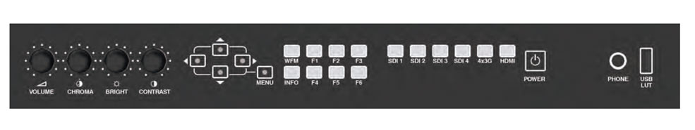 front controls for DT-U series studio monitor